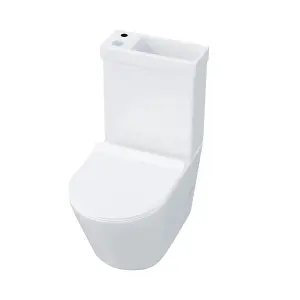 Nes Home Pilton 2 in 1 Close Coupled Pan, Cistern And Round PP Toilet Seat