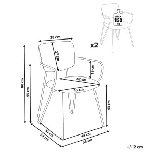 Set of 2 Dining Chairs ELKO Orange