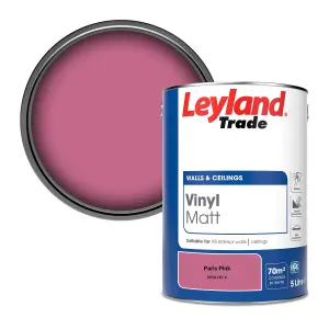 Leyland Trade Vinyl Matt Walls & Ceilings Emulsion Paint Paris Pink (PPG1181-6) 5L