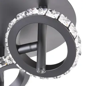 Symi Black Crystal effect 3 Light Spotlight