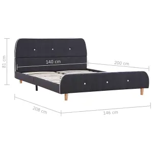 Berkfield Bed Frame Dark Grey Fabric 135x190 cm 4FT6 Double