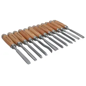 12pc Wood Chisel Heat Treated Carbon Steel Carving Chisels Woodworking