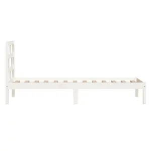 Berkfield Bed Frame White Solid Wood Pine 90x200 cm