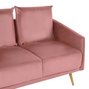 2 Seater Velvet Sofa Pink MAURA