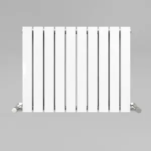 White Flat Tube 600x760mm Horizontal Double Panel Heated Towel Radiator