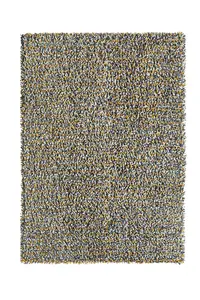 Shaggy Ochre Wool Rug, Abstract Handmade Rug with 50mm Thickness, Luxurious Rug for Bedroom, & DiningRoom-160cm X 230cm