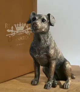 Jack Russell figurine from the Leonardo Reflections Bronzed range, gift boxed.