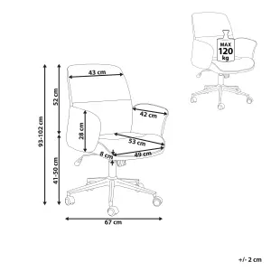 Beliani Modern Office Chair Grey RAVISHING