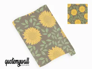 QuoteMyWall Sunflower Pattern Vinyl Sticker Wrap For Furniture & Kitchen Worktops