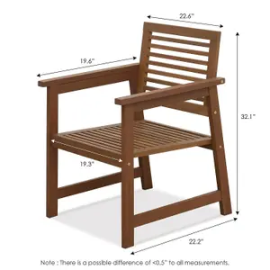 Furinno Tioman Hardwood Outdoor Armchair without Cushion, Set of Two, Natural