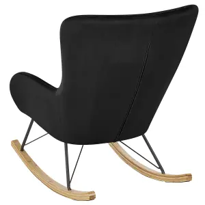 Rocking Chair ELLAN Velvet Black