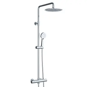 Nes Home Modern Round Exposed Thermostatic Mixer Shower Set With Shower Head and Handheld