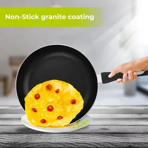 Royalford Fry Pan, 30 Cm Aluminium Non-Stick Frying Pan Induction Hob Egg Omelet Pan Saute Pan with 3-Layer