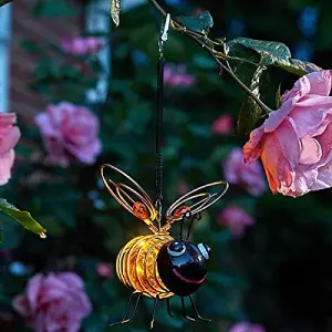 Hanging Solar Powered Bee Light Ornament