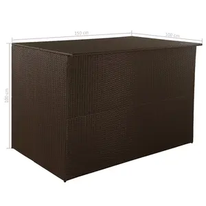 vidaXL Garden Storage Box Brown 150x100x100 cm Poly Rattan