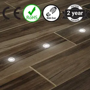 First Choice Lighting Set of 20 30mm Stainless Steel IP67 Warm White LED Plinth Decking Kit