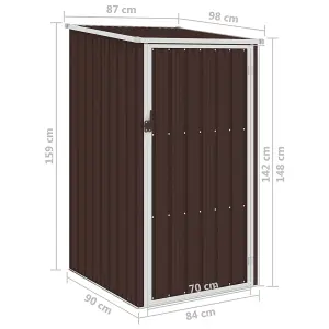 Berkfield Garden Shed Brown 87x98x159 cm Galvanised Steel