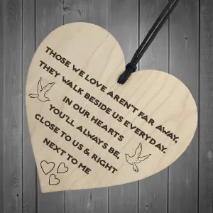 Red Ocean You'll Always Be Next To Me Wooden Hanging Heart Plaque