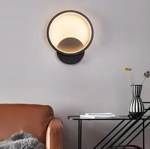 Wall Light Indoor Modern Wall Lamp Minimalist Round Sconces Wall LED Black