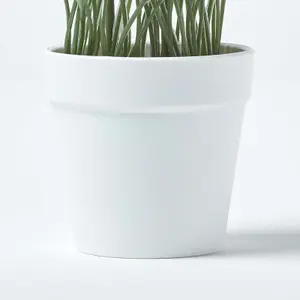 Homescapes White Artificial Tulips in White Decorative Pot, 22 cm Tall