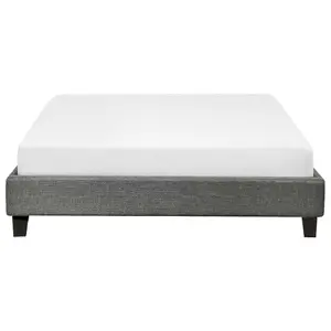 Fabric EU Double Size Bed Grey ROANNE