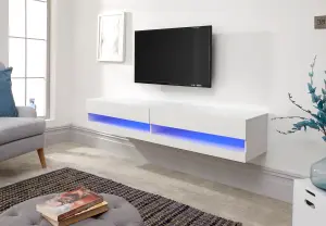 GFW Galicia 180cm Wall TV Unit with LED White