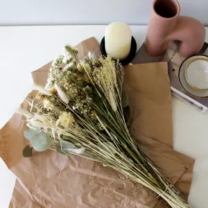 Fantasia Dried Flower Bouquet - Neutral Tones - 50cm in Height - For Home Décor - Flower Arranging