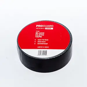 PROGUARD BLACK CLOTH TAPE 48MM X 50M