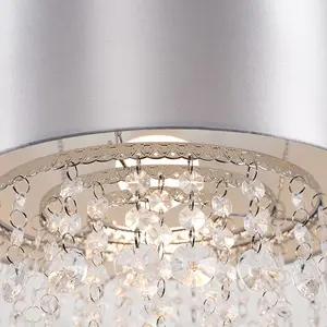 ValueLights Jesmond Acrylic Jewel Effect Droplet Grey Ceiling Pendant Light Shade