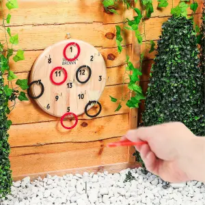 Magnetic Hook and Ring Toss Game - Wooden Hoopla Hook Ring Toss Target Game for Indoor and Outdoor Family Fun