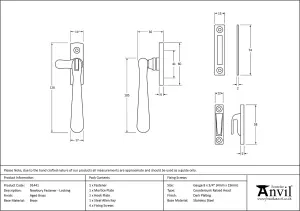 From The Anvil Aged Brass Locking Newbury Fastener