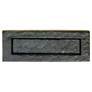 Traditional Sprung Letterbox Plate 233mm Fixing Centres Black Antique Finish