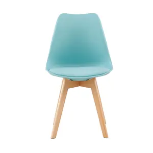 Nero Upholstered Dining Chair (Set of 2) Light Blue / Oak