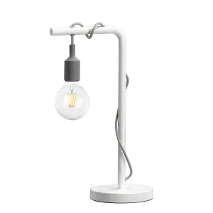 Luminosa Wire Large Basic Table Lamp, White, Grey