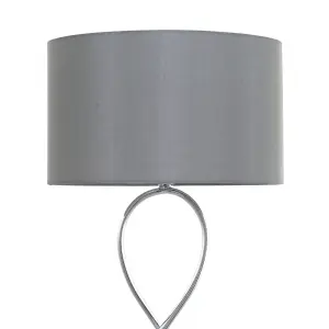 GoodHome Carnavon Modern Light grey Chrome effect Table light