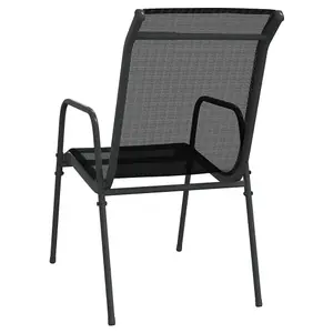 Berkfield Garden Chairs 4 pcs Steel and Textilene Black