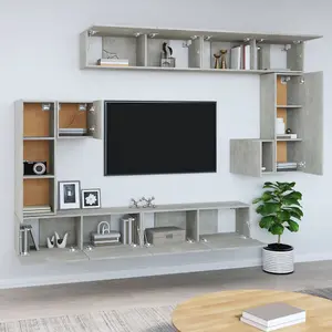 Berkfield Wall-mounted TV Cabinet Concrete Grey Engineered Wood