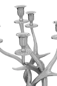 Interiors by Premier 5 Candles Antler Candelabra Holder, Candle Holder for Dining Table, 5 Candle Holder Centrepiece