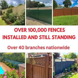 Storm Ready Maintenance Free 25 yr Guarantee ColourFence Extra Wide Metal Fence Panel Trellis 1.8m 6ft h x 2.35m 7.7ft w Green