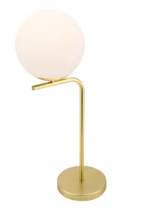 GoodHome Baldaz Round Matt Brass effect Table light