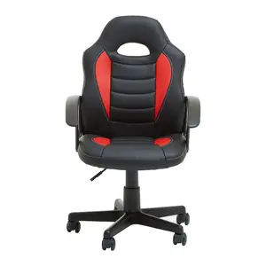 Interiors by Premier Black And Red Pu Gaming Chair