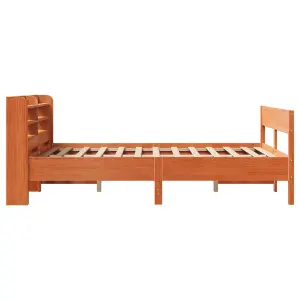 Berkfield Bed Frame without Mattress Wax Brown 140x200 cm Solid Wood Pine