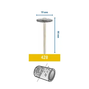 Dremel Carbon steel Wheel brush (Dia)19mm, Pack of 2