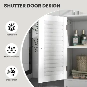 COSTWAY Under Sink Cabinet Freestanding Bathroom Vanity Cabinet w/ 2 Shutter Doors