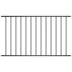 Berkfield Fence Panel Powder-coated Steel 1.7x1.25 m Black