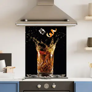 Premium 60cm x 75cm 6mm  Glass Old Fashioned Kitchen Splashback Various Sizes Toughened - 60 cm