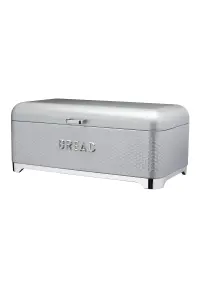 2pc Gift-Tagged Shadow Grey Kitchen Storage Set with Steel Cake Tin and Bread Bin - Lovello