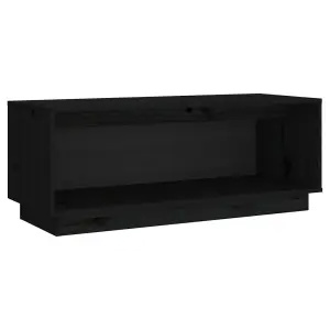 Berkfield TV Cabinet Black 90x35x35 cm Solid Wood Pine