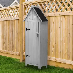 Wooden Garden Storage Shed - Grey