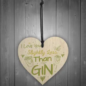 Red Ocean Novelty GIN Friendship Sign Handmade Wooden Hanging Heart Plaque Gin  Tonic Funny Gift For Friend